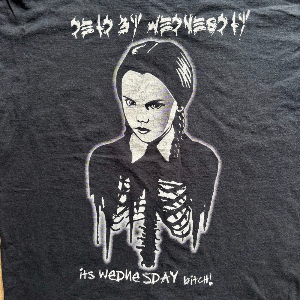 Wednesday Addams Dead By Netflix Addams Family Black White Large Shirt